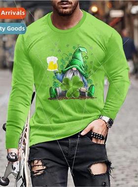 New spring and fall mens fashion printing long-sleeved overs