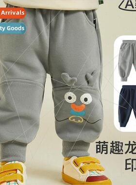 2024 spring new childrens casual pants boys baby Zodiac cart