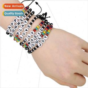 Crystal Colorful Beads Alphabet Couple Bohemian Beaded Style