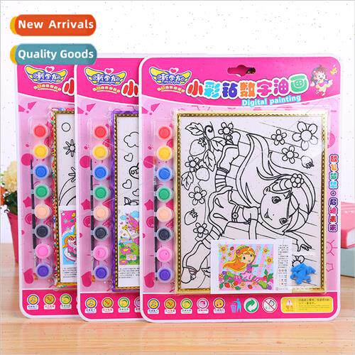 Childrens small color diamond digital oil painting diy handm