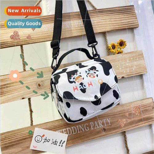 Cute cow pattern small bag female 2022 new girls shoulder sm