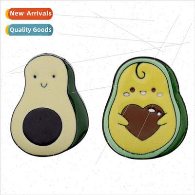 Cartoon cute avocado love enamel brooch alloy drip oil badge