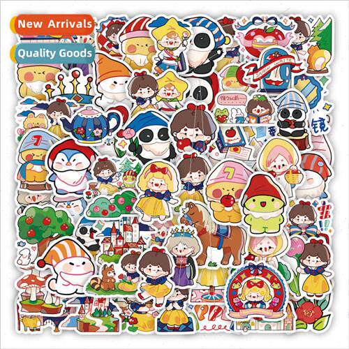 60 cartoon cute bean sprout princess graffiti stickers decor