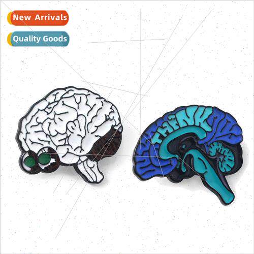 Halloween gifts human organs cartoon brain brooch bag clothi