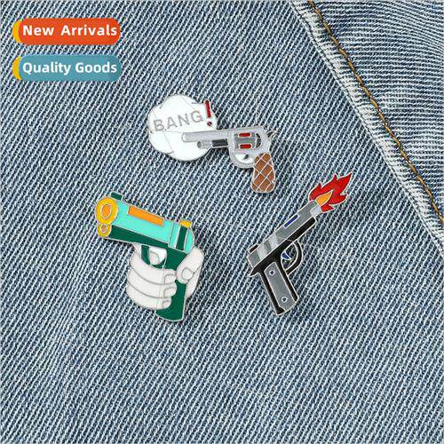 Revolver Metal Badge Letters Bag Clothing Accessories