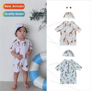 Childrens Summer Duck Pattern One-piece Boys Swimsuit Korea