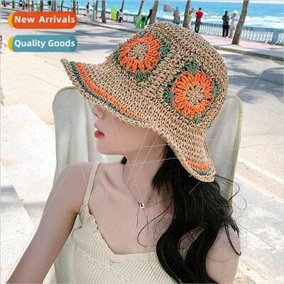 Hand-woven straw hat female summer outing vacation seaside b