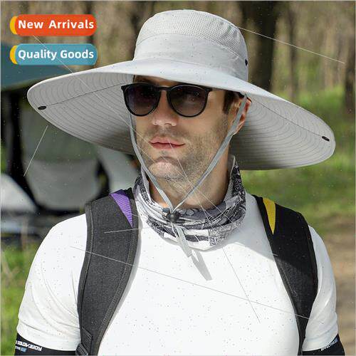 Large brim sunscreen sun hat men summer breathable face fish