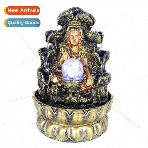 Creative Indian gold Buddha statue flowing fountain ornament