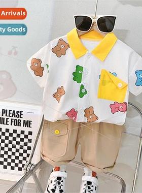 2231 childrens shirt suit dressy summer boys short-sleeved p