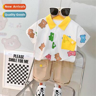 2231 childrens shirt suit dressy summer boys short-sleeved p