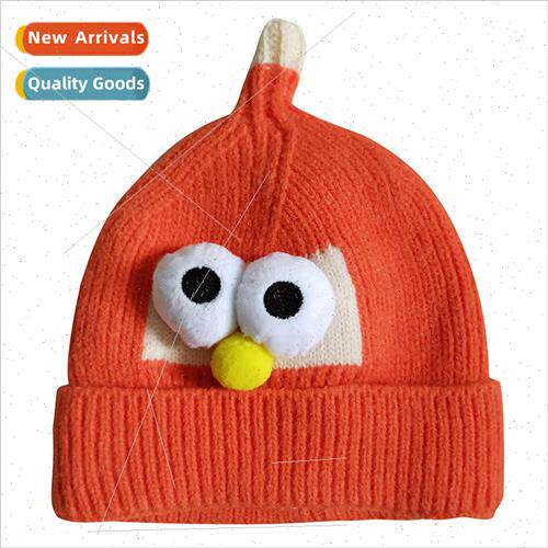 Knitted cute eyes cap new childrens knitted cap men and wome