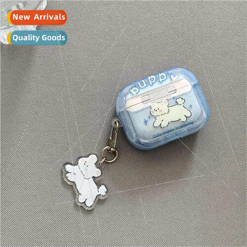 Funny cute little white dog airpods pro headphone case penda