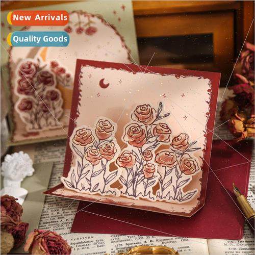 Stamping Greeting Card Set Rose Epic Series Illustration Han