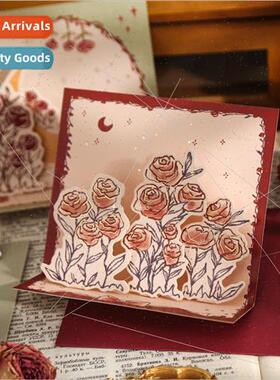 Stamping Greeting Card Set Rose Epic Series Illustration Han