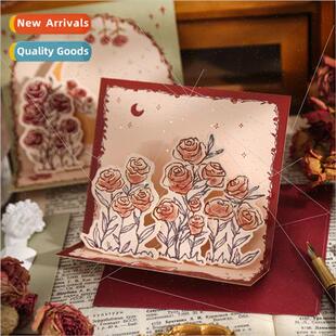 Stamping Greeting Card Set Rose Epic Series Illustration Han