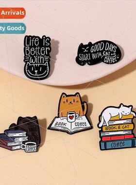 Cute Book Cartoon Love Book Cat Lazy Cartoon Critter Peplum