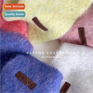 new colorful warm mohair winter scarf feel wool Soft knitted