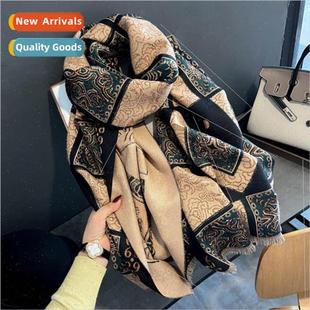 winter scarf retro new 2023 and fall female cashmere Faux