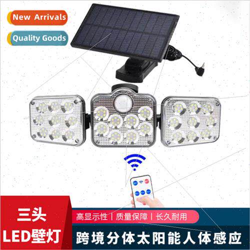 2021 new three head LED solar wall light split solar garden