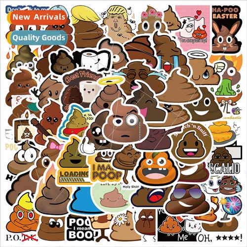 60 pcs  poop poop stickers doodle stickers luggage laptop st