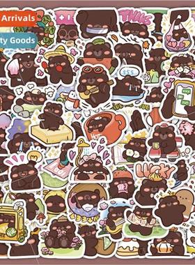 60 arrogant bear stickers cartoon  cute black bear expressio