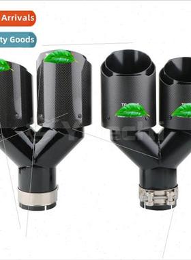 AK Scorpion Labeled Dual Pipe True Carbon Fiber Tailpipe Y T