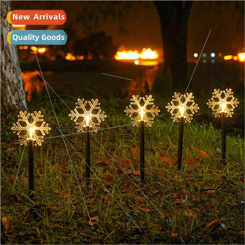 Snowflake Ground Plug ght Solar Christmas Tree Star Outdoor
