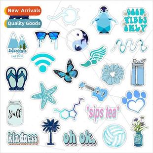 fresh graffiti stickers removable small waterproof blue
