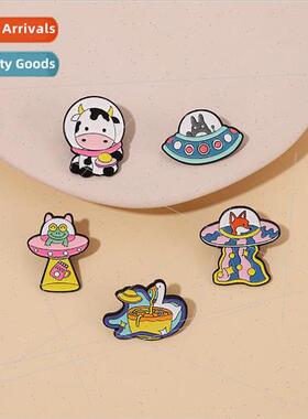 Cute Q  of the animal astronaut brooch badge cartoon animal