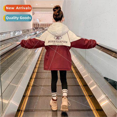 Girls jacket padded thickened fall and winter  2023 new chil