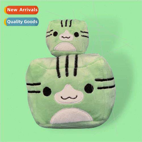 New geometric kitty plush green square cat plush doll keycha