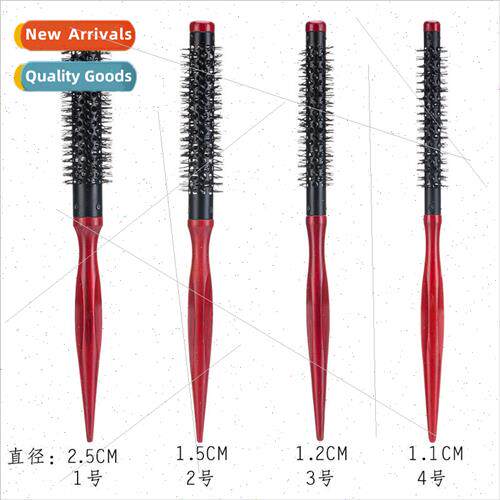 Mini Wooden Curling Roller Comb Aluminum Tube Round Roller M