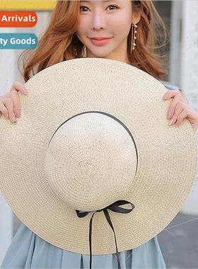 Large-brimmed beach hat straw hat female Korean  of the Hund