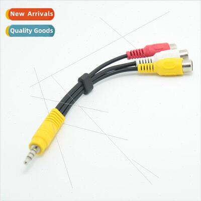 15cm mini AV Video Adapter Cable 3.5 to 3RCA Female