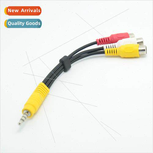 15cm mini AV Video Adapter Cable 3.5 to 3RCA Female