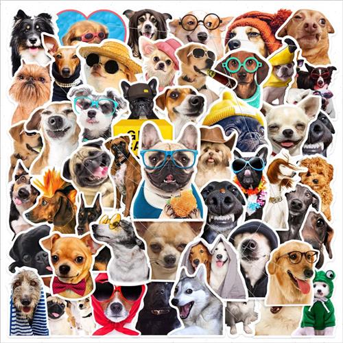 50 Funny Funny Puppy Doodle Stickers Dog Emoji Notebook Frid