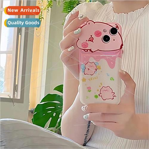 Girls cartoon pink piggy 适用 iPhone 12 case 13ProMax Apple
