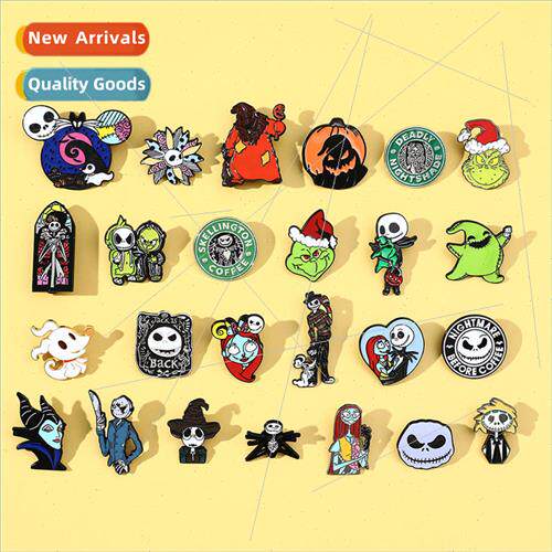 Christmas ght Fright Series Brooch Black Witch Pin Halloween