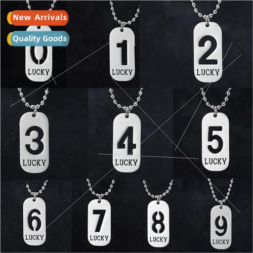 Titanium steel jewelry stainless steel LUCKY lucky numbers n