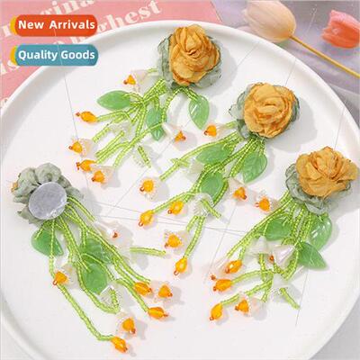Mori tassel green leaves bell orchid mesh flowers diy handma
