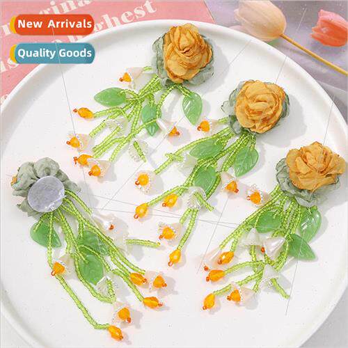 Mori tassel green leaves bell orchid mesh flowers diy handma