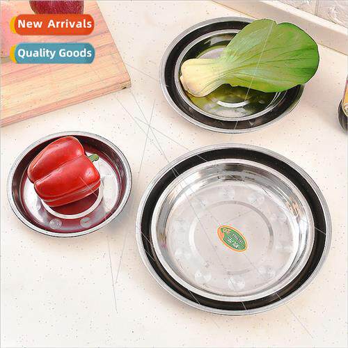 Household kitchen stainless steel plate thickened round plat