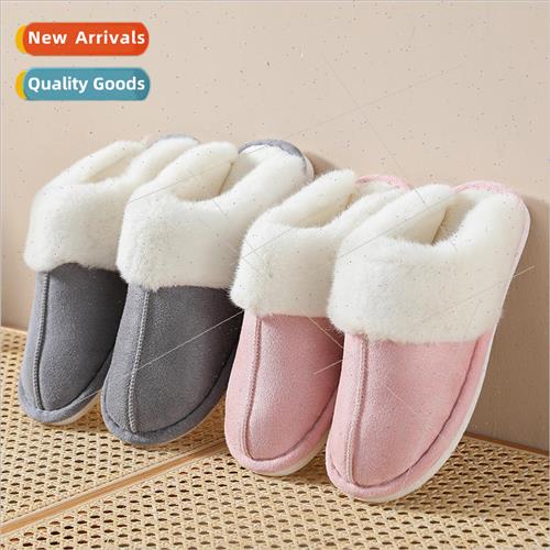 2021 new deerskin velvet fur cotton slippers thick bottom -s