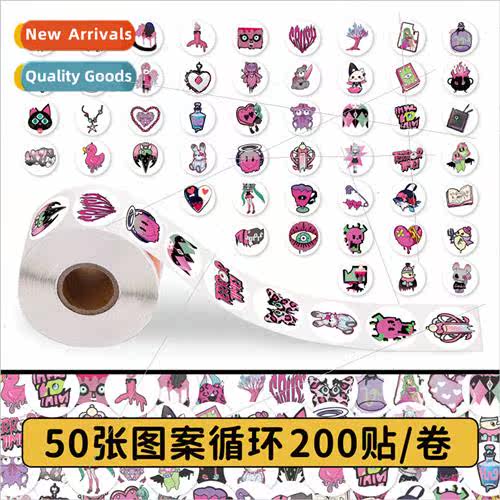 200 stickers gothic wind roll roll stickers cartoon personal