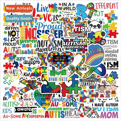 50 Autism Awareness World Autism Day Stickers ggage Skateboa