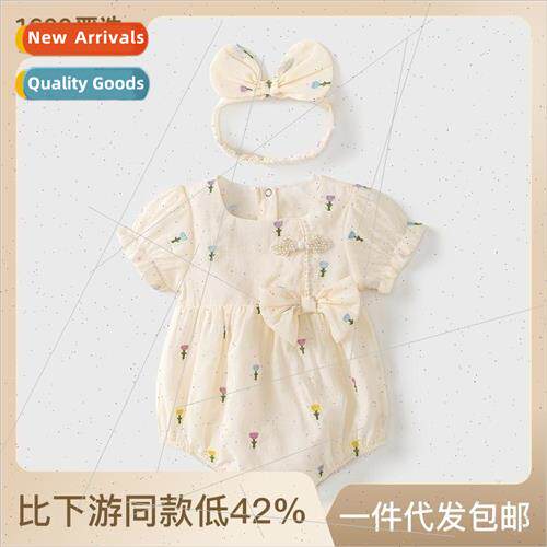 Korean childrens clothing baby girl onesie 23 summer dress