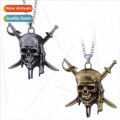 Pirates of the Caribbean Captain Jack Skull Pendant Necklace