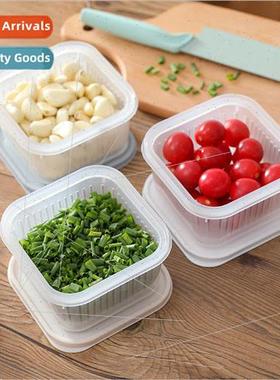 Ginger garlic green onion portable square plastic storage bo