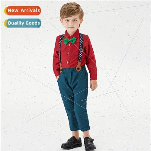 Christmas Costumes Kids Multicolor Long Sleeve Bow Tie Shirt